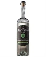 Flaske Topanito Mezcal Tepeztate Blanco med klar, farveløs væske